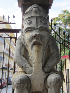 six eyed statue at front gate